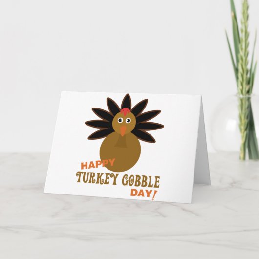 Happy Turkey Gobble Day Erntedank Feiertagskarte (Vorderseite)