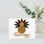Happy Turkey Gobble Day Erntedank Feiertagspostkarte (Stehend Vorderseite)
