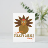 Happy Turkey Gobble Day Erntedank Feiertagspostkarte (Stehend Vorderseite)