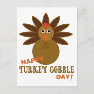 Happy Turkey Gobble Day Erntedank Feiertagspostkarte
