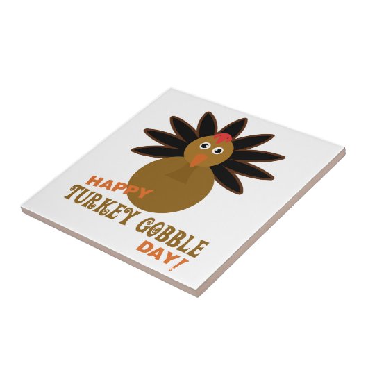 Happy Turkey Gobble Day Erntedank Fliese (Seite)