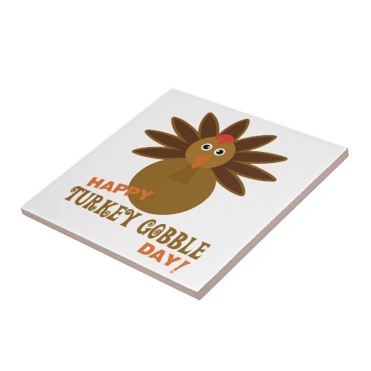Happy Turkey Gobble Day Erntedank Fliese (Seite)