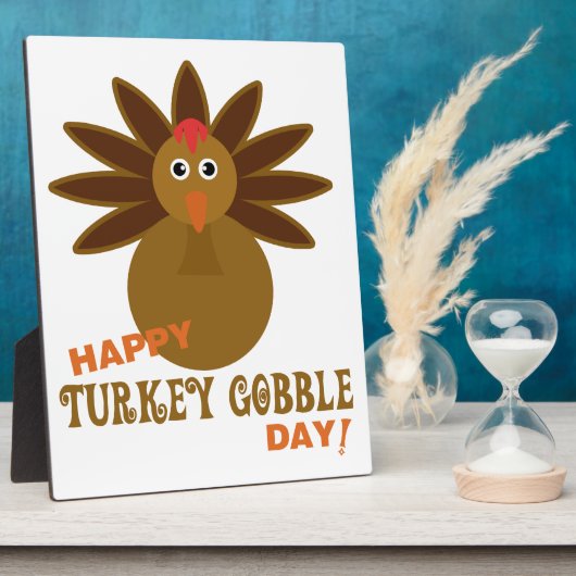 Happy Turkey Gobble Day Erntedank Fotoplatte (Seite)