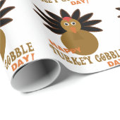 Happy Turkey Gobble Day Erntedank Geschenkpapier (Rolleneckpunkt)