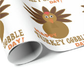 Happy Turkey Gobble Day Erntedank Geschenkpapier (Rolleneckpunkt)