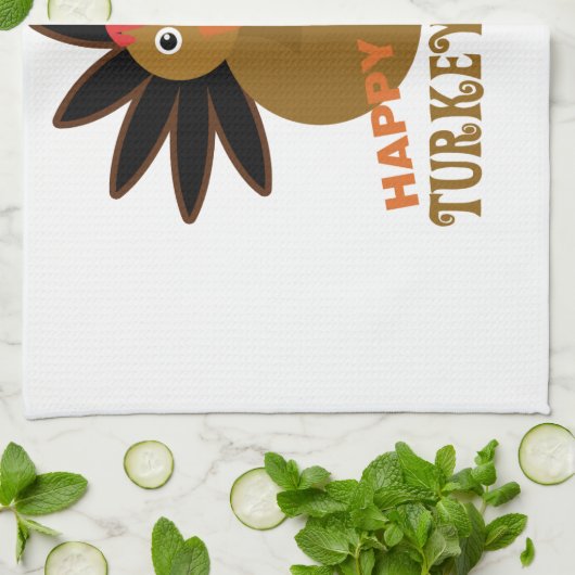 Happy Turkey Gobble Day Erntedank Geschirrtuch (Gefaltet)