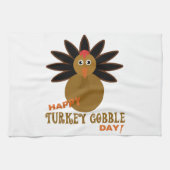 Happy Turkey Gobble Day Erntedank Geschirrtuch (Horizontal)
