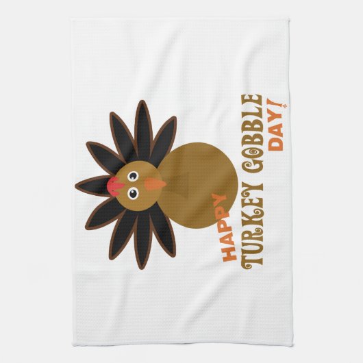 Happy Turkey Gobble Day Erntedank Geschirrtuch (Vertikal)