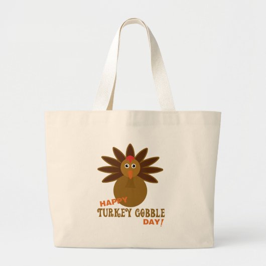 Happy Turkey Gobble Day Erntedank Jumbo Stoffbeutel (Vorne)