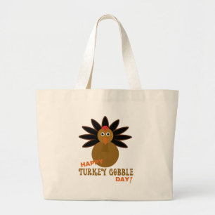 Happy Turkey Gobble Day Erntedank Jumbo Stoffbeutel