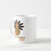 Happy Turkey Gobble Day Erntedank Kaffeetasse (Vorderseite Links)