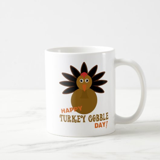 Happy Turkey Gobble Day Erntedank Kaffeetasse (Rechts)