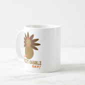 Happy Turkey Gobble Day Erntedank Kaffeetasse (Vorderseite Links)