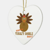 Happy Turkey Gobble Day Erntedank Keramik Ornament (Links)