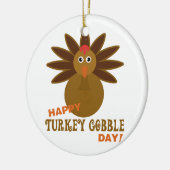 Happy Turkey Gobble Day Erntedank Keramikornament (Links)
