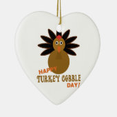 Happy Turkey Gobble Day Erntedank Keramikornament (Rechts)