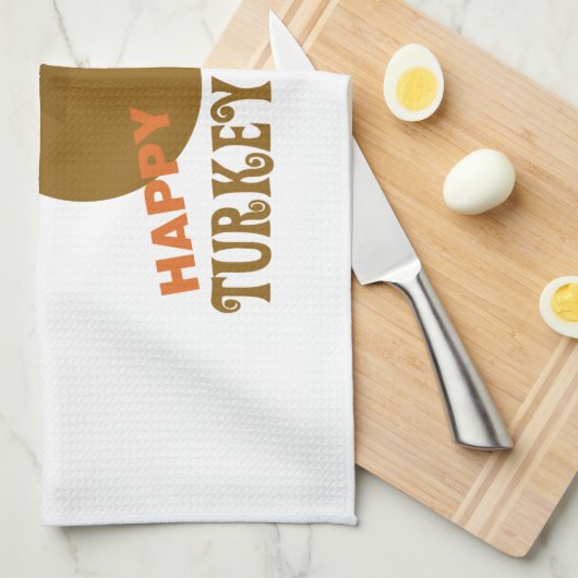 Happy Turkey Gobble Day Erntedank Küchentuch (Viertel Falte)