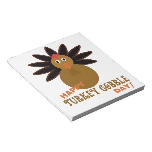 Happy Turkey Gobble Day Erntedank Notizblock (angewinkelt)