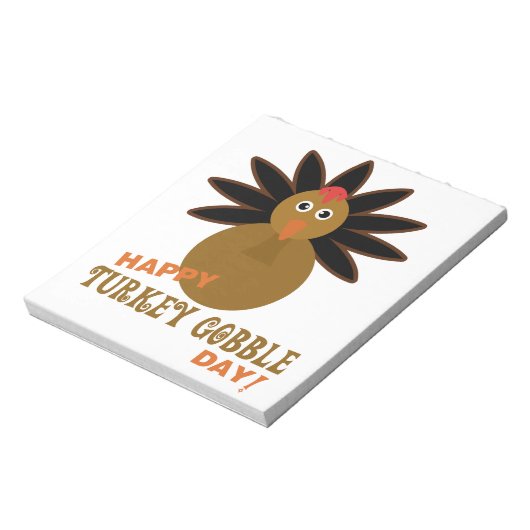 Happy Turkey Gobble Day Erntedank Notizblock (Rotiert)