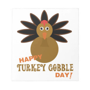 Happy Turkey Gobble Day Erntedank Notizblock