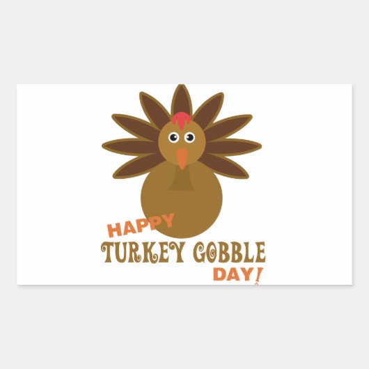 Happy Turkey Gobble Day Erntedank Rechteckiger Aufkleber (Vorderseite)