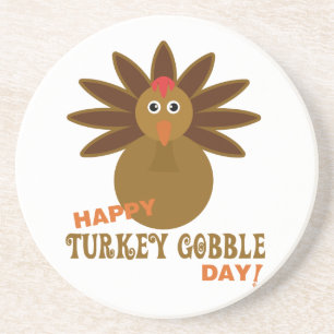 Happy Turkey Gobble Day Erntedank Sandstein Untersetzer