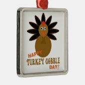 Happy Turkey Gobble Day Erntedank Silbernes Ornament (Rechts)