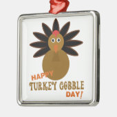 Happy Turkey Gobble Day Erntedank Silbernes Ornament (Links)