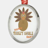 Happy Turkey Gobble Day Erntedank Silbernes Ornament (Links)