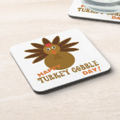 Happy Turkey Gobble Day Erntedank Untersetzer (Linke Seite)