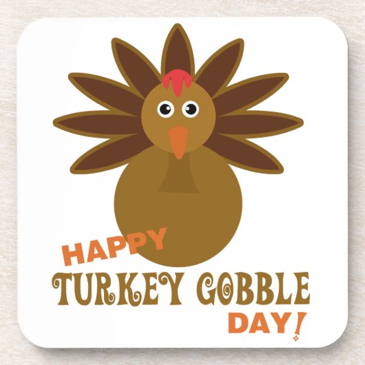 Happy Turkey Gobble Day Erntedank Untersetzer (Vorderseite)