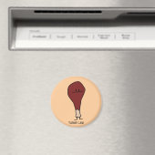 Happy Turkey Leg Drumstick Protein Vogel Magnet (In Situ (Geschirrspüler))