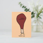 Happy Turkey Leg Drumstick Protein Vogel Postkarte (Stehend Vorderseite)