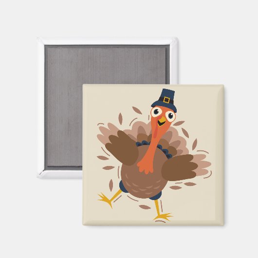 Happy Turkey Magnet (Vorderseite/Rückseite)