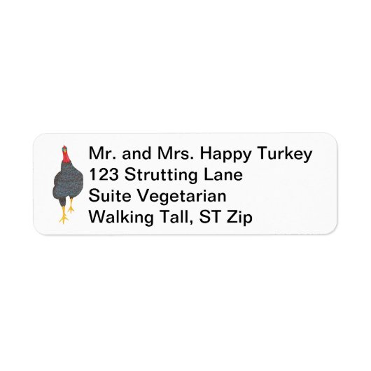 Happy Turkey Pointillism Painting-Adresse (Vorne)