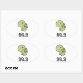 Happy Turtle 26,2 Ovaler Aufkleber (Blatt)