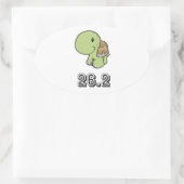 Happy Turtle 26,2 Ovaler Aufkleber (Tasche)