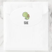 Happy Turtle 5K Ovaler Aufkleber (Tasche)