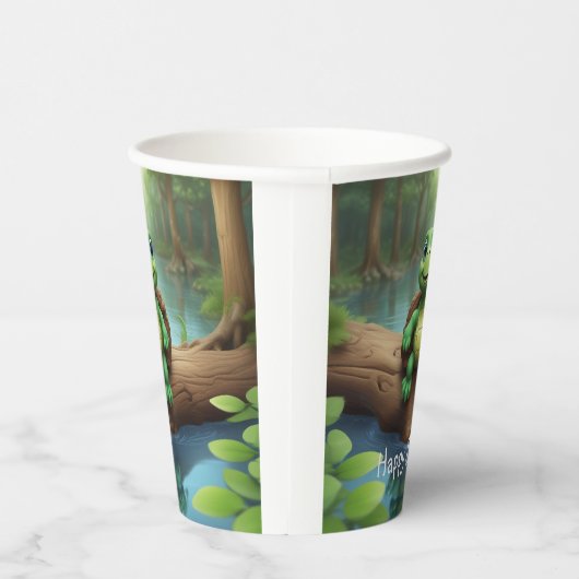 Happy Turtle Birthday Pappbecher (Rechts)