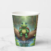 Happy Turtle Birthday Pappbecher (Vorderseite)
