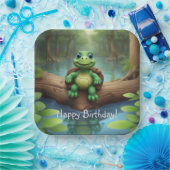 Happy Turtle Birthday Pappteller (Party)