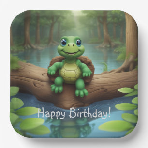 Happy Turtle Birthday Pappteller