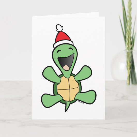 Happy Turtle Christmas Feiertagskarte (Vorderseite)
