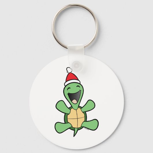 Happy Turtle Christmas Schlüsselanhänger (Vorderseite)