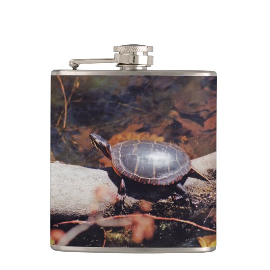 Happy Turtle Flachmann (Vorderseite)