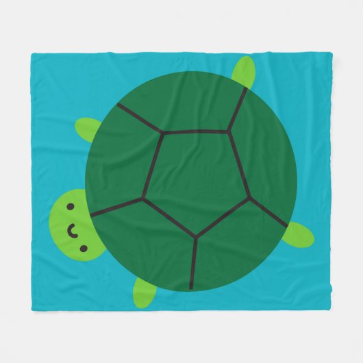 Happy Turtle Fleecedecke (Vorderseite (Horizontal))