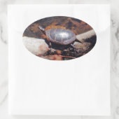 Happy Turtle Ovaler Aufkleber (Tasche)
