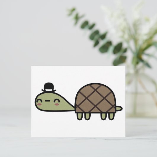 Happy Turtle Postkarte (Stehend Vorderseite)