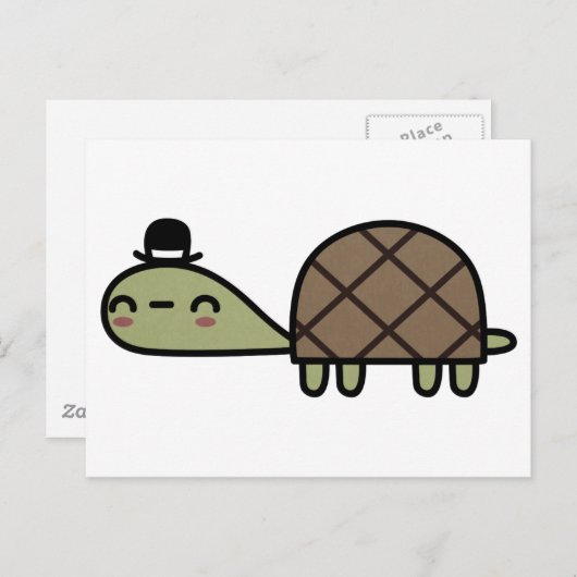Happy Turtle Postkarte (Vorne/Hinten)