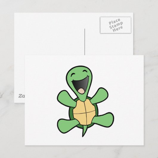 Happy Turtle Postkarte (Vorne/Hinten)